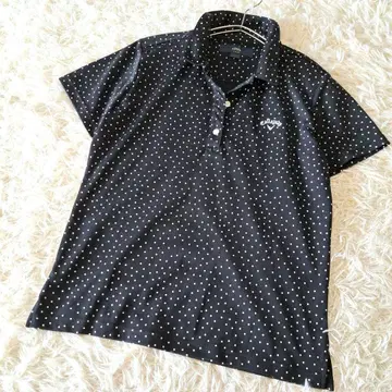 캘러웨이 골프 블랙 도트 피케 셔츠 XL