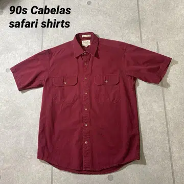 90s Cabelas 카벨라스 빅 실루엣 사파리 셔츠 와인 L