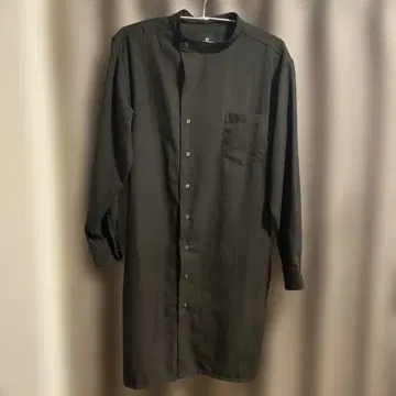 NOT CONVENTIONAL 블랙 중고 노카라 롱 셔츠