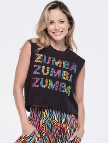 ZUMBA 슬리브리스 티셔츠 컬러풀 M