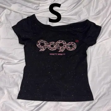 9090 girl OG 로고 오프 숄더 글리터