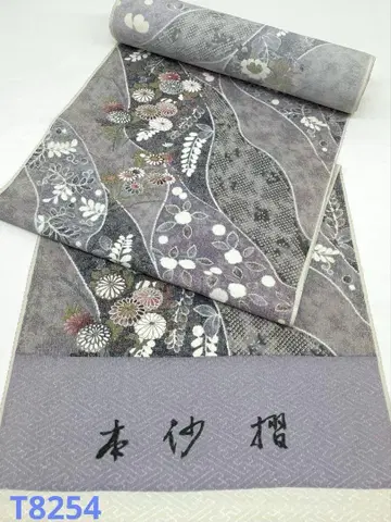 코몬 금색 문양 순수 실크 옷감