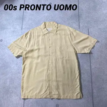 90s00s PRONTO UOMO 실크 100% SILK 반팔 셔츠 L