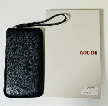 GIUDI 블랙 가죽 클러치백