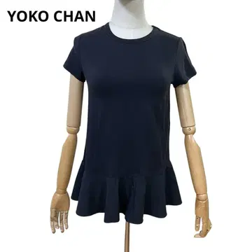 YOKO CHAN 요코짱 페플럼 티셔츠 크루넥 블랙