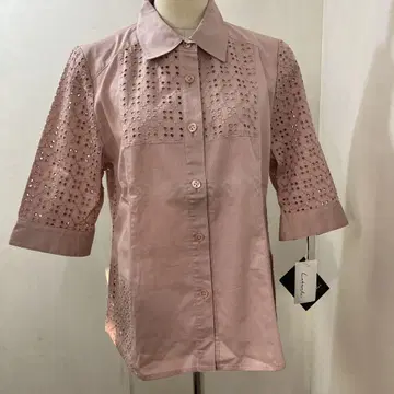 자수 블라우스 핑크