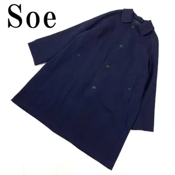 LA7282 15-16 Soe 소이 울 A 라인 코트 네이비 L