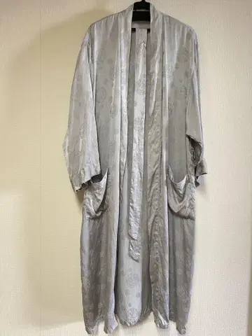 실버 꽃무늬 롱 가운 100% 실크 silk silk silk