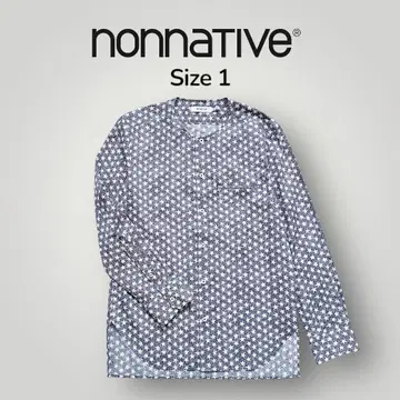 nomnative 얇은 소재, 옷깃 없음, 별 패턴, 긴팔 셔츠