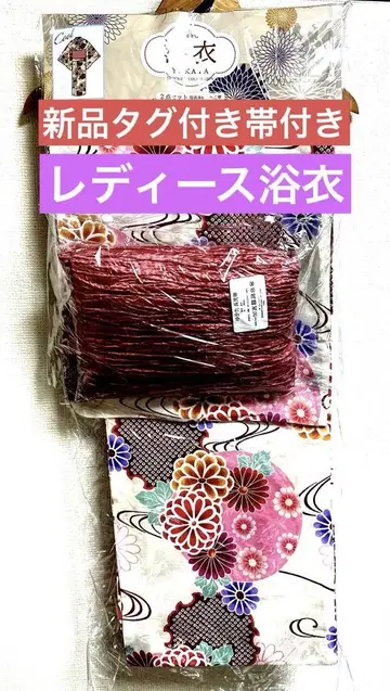 택 포함 새상품, 오비 포함, 여성용 유카타