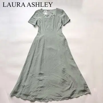 LAURA ASHLEY 실크 드레스 플레어 롱 원피스 그린