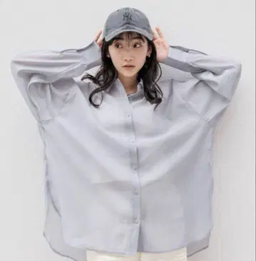 LOWRYS FARM 시어 셔츠 숏 기장 그레이