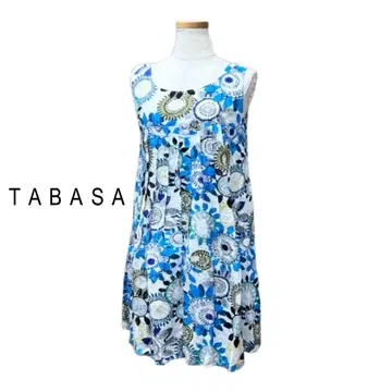 새상품급! TABASA 코튼 면 슬리브리스 꽃무늬 튜닉 원피스 mh829
