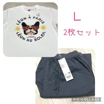 미사용 새상품 유니클로 저지 개더 팬츠 코토니 UT 티셔츠 L