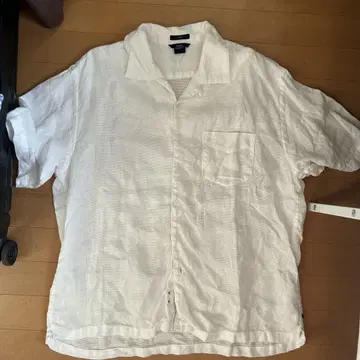 00s GAP 린넨 셔츠 화이트 오픈 카라