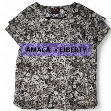 AMACA LIBERTY 2중 프릴 소매 반팔 리버티 블라우스 38 M