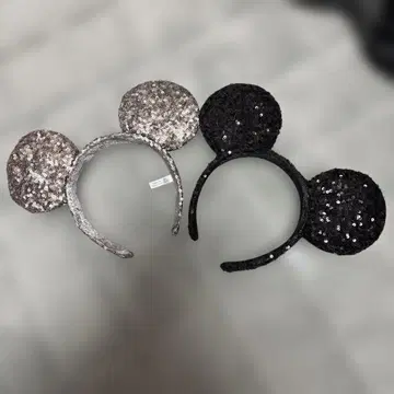디즈니 머리띠 실버 블랙