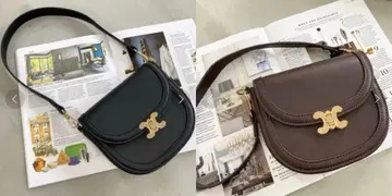 가죽 숄더백 블랙 브라운