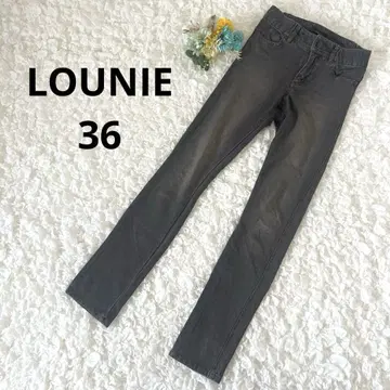 LOUNIE 루니 스키니 데님 팬츠 블랙 데님 스트레치 36