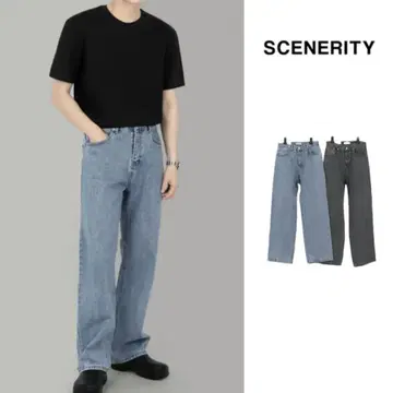 SCENERITY City wide jeans 와이드 스트레이트 청바지