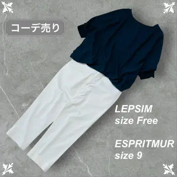 코디 판매 LEPSIM 네이비 티셔츠 ESPRITMUR 화이트 팬츠