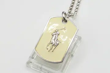 새상품급 랄프 로렌 도그 태그 목걸이 화이트 펜던트