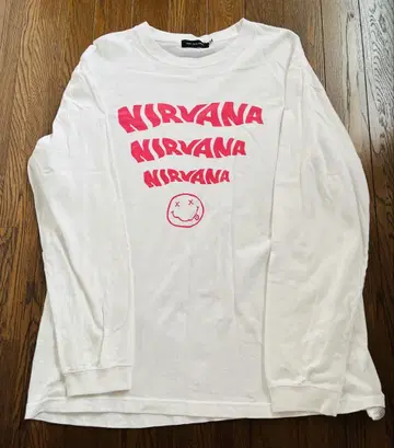 NIRVANA 롱 슬리브 티셔츠 화이트