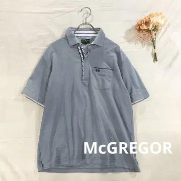 McGREGOR 맥레거 피케 셔츠 자수 반팔 셔츠 L 라이트 블루