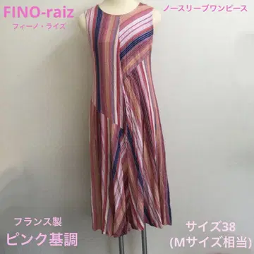 FINO-raiz 롱 슬리브리스 원피스 사이즈 38 핑크 기조
