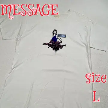 TEAM MESSAGE 걸 프린트 티셔츠 화이트 L 메시지