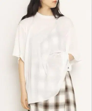 PHEENY 코튼 나일론 시어 티셔츠