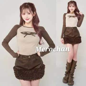 Darich 오픈 리본 티셔츠 베이지 새상품급