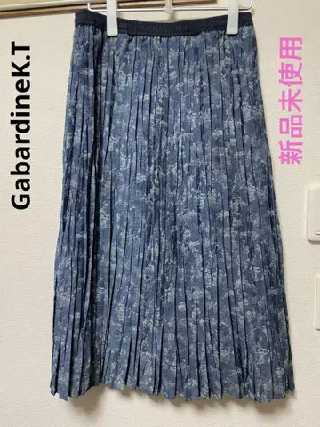 미사용 GabardineK.T 주름 가공 플리츠 스커트