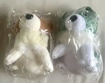 녹색과 노란색 사회 브로콜리 콜리플라워 봉제 인형 키링 2개 세트