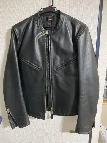 블랙 가죽 싱글 라이더 자켓