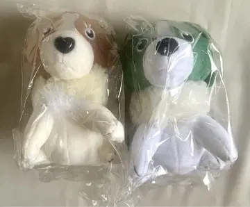 녹색과 노란색 사회 브로콜리 콜리플라워 봉제 인형 키링 2개 세트