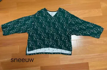 sneeuw 연꽃 패턴 V넥 긴팔 상의