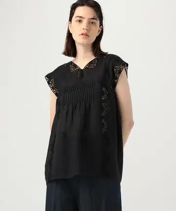 BALLSEY 라미 자수 V넥 블라우스