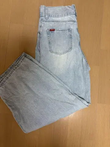 Vintage 라이트 블루 하이 웨스트 청바지