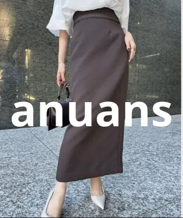 거의 미사용 anuans 타이트 스커트 S 브라운 여성용