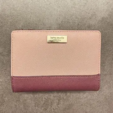 새상품급 kate spade 두겹 지갑 핑크/와인