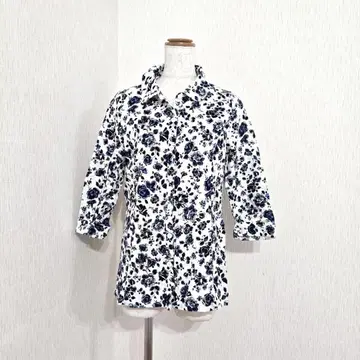 마리사 그레이스 꽃무늬 셔츠 사이드 슬릿 면100% 일본제