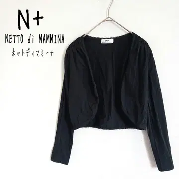인터넷 디마미나] N + 가디건 숏 기장 비즈 장식 볼레로 블랙