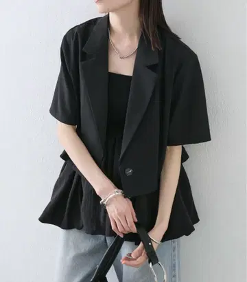 반팔 숏 자켓