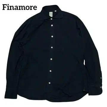 Finamore 피나모레 코튼 셔츠 제품 염색 네이비 남성용 M