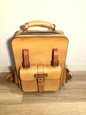Hiroki H.leather 내추럴 가죽 백팩 란도셀 스퀘어형