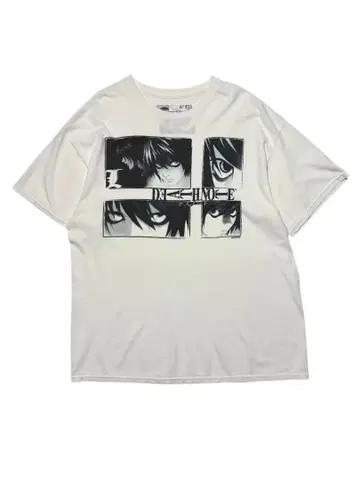 DEATH NOTE "L" 그래픽 티셔츠 화이트 XL 정품