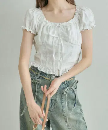 올리브 드 올리브 더블 리본 블라우스