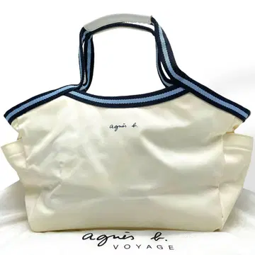 고품질 agnes b. VOYAGE 토트백 나일론 아이보리 수납 가방