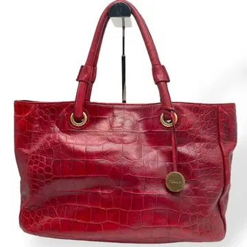 새상품급 FURLA 훌라 토트백 핸드백 악어 엠보싱 가죽 빨간색